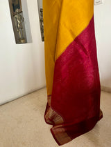 RIDHIRA – MUSTARD PATOLA WITH ELABORATE IKKAT AANCHAL