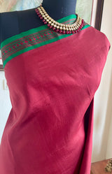 DEVASHREE – RUST MAROON KANJIVARAM WITH RUDRAKSHA BORDER