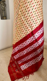 OJITA – CREAM PATOLA WITH IKAT MOTIFS