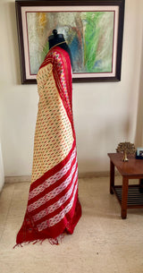 OJITA – CREAM PATOLA WITH IKAT MOTIFS