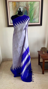 LILIKA – BLUISH SILVER KANJIVARAM WITH THAZHAMPU AANCHAL