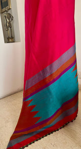 SAMIRA – LIGHTWEIGHT KANJIVARAM SILK IN RED WITH TEMPLE BORDERS
