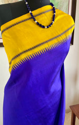 BIRNIKA – BLUE KANJIVARAM SILK WITH BOLD CONTRAST BORDERS