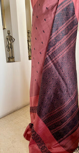 BRINDIKA – PEACH KANJIVARAM SILK IN TONAL CONTRAST