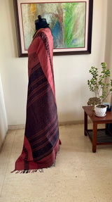 BRINDIKA – PEACH KANJIVARAM SILK IN TONAL CONTRAST