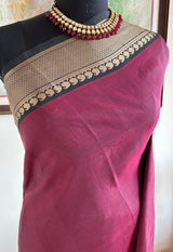 ESHNA – A STRIKING KANJIVARAM IN MAROON, BLACK AND GOLD