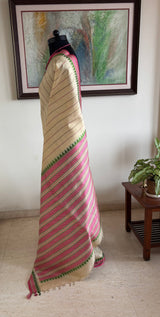 VAIJAYANTI – A MAGENTA KANJIVARAM SILK WITH BEAUTIFULLY WOVEN TRADITIONAL MOTIFS