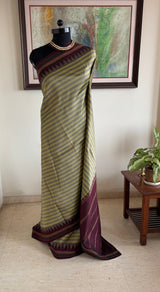 MADHURYA – A KANJIVARAM SILK WITH STRIPES AND STRIKING CONTRASTS