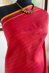 PURNATA – RUST RED KANJIVARAM WITH SELF-WOVEN STRIPES