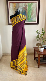 NIHITA – KORVAI KANJIVARAM WITH BOLD RUDRAKSHA BORDERS