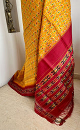 SONAKSHI- A RADIANT YELLOW PATOLA SILK SAREE, A TAPESTRY IN ELEGANCE AND CHARM