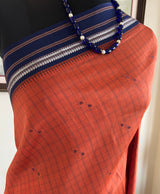 IRAAVATI – A RUST KANJIVARAM WITH STRIKING NAVY BLUE CONTRASTS