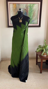 BAGESHARI – A GREEN KANJIVARAM SILK WITH BOLD CONTRASTS