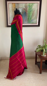 LALITYA – A CLASSIC KORVAI KANJIVARAM SILK IN GREEN AND RED