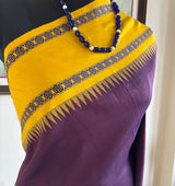 ANBU – COFFEE MAROON KANJIVARAM SILK WITH RUDRAKSHA AND TEMPLE ACCENTS