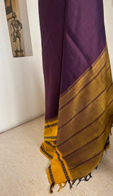 ANBU – COFFEE MAROON KANJIVARAM SILK WITH RUDRAKSHA AND TEMPLE ACCENTS
