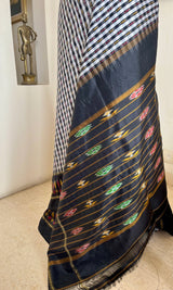 NIYARA – POCHAMPALLY SILK IN CLASSIC BLACK & WHITE