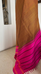 NAYANA – A KANJIVARAM SILK WITH CHECKS AND PEACOCK MOTIFS