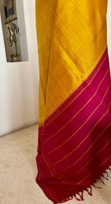 UTTIRNA – MUSTARD KANJIVARAM WITH SUBTLE WOVEN STRIPES