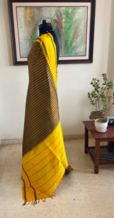 PRAMAYI – GREENISH GOLD KANJIVARAM WITH RUDRAKSHA BORDER