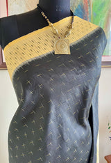 MRIDANI – BLACK POCHAMPALLY SILK WITH TINY IKKAT LINES