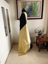 MRIDANI – BLACK POCHAMPALLY SILK WITH TINY IKKAT LINES