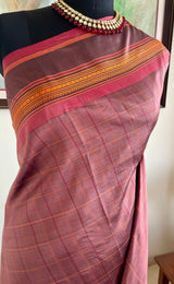 MAHATI – BROWNISH MAUVE KANJIVARAM WITH VELDHARI AND THAZHAMPU