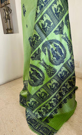 PRAMITA – PISTACHIO GREEN BALUCHARI WITH STORYTELLING WEAVES