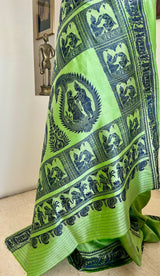 PRAMITA – PISTACHIO GREEN BALUCHARI WITH STORYTELLING WEAVES