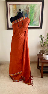 MUNIKA – RUST KANJIVARAM WITH MULTICOLOUR WOVEN BORDER