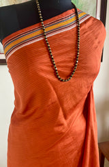 MUNIKA – RUST KANJIVARAM WITH MULTICOLOUR WOVEN BORDER