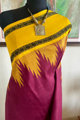 SUHAVI – CLASSIC CHOCOLATE BROWN KANJIVARAM WITH MUSTARD BORDER