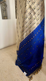 PRABHRTI – GREY ASSAM SILK WITH FLORAL WEAVES