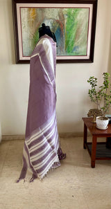 SRUTIKA – PASTEL MAUVE KANJIVARAM WITH OFF-WHITE FLORAL BORDER