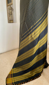 MEYNILA – BLACK AND GREEN CHECKED KANJIVARAM