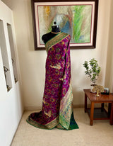 UDIPTI- RANGKAT BANARASI WITH FLOWING IKKAT AND ZARI FLORALS