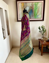 UDIPTI- RANGKAT BANARASI WITH FLOWING IKKAT AND ZARI FLORALS