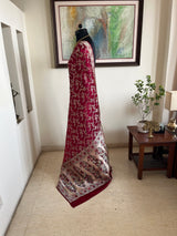 BHANVI- BANARASI SATIN SILK SAREE IN RICH MAROON WITH GOLD ZARI