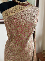 ZAYNAB – INTRICATE LATTICE TANCHOI BANARASI IN CHAMPAGNE GOLD