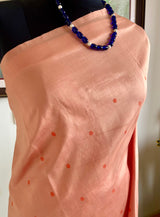 ABHITI – PEACH KANJIVARAM WITH CONTRAST GREEN AANCHAL