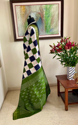 PRADITA- PUTAPAKKA IKKAT WITH FLORAL SQUARES AND LAYERED ZARI