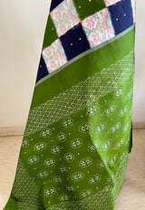 PRADITA- PUTAPAKKA IKKAT WITH FLORAL SQUARES AND LAYERED ZARI