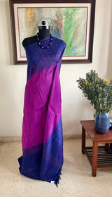DEVAHUTI – MAGENTA KANJIVARAM WITH LAYERED NAVY BORDER