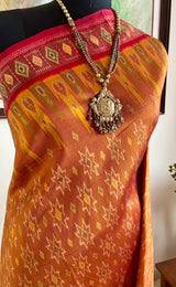 KHUSHALI – OCHRE PATOLA WITH RICH MAROON CONTRAST