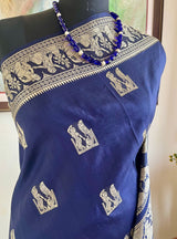 DWAITA – NAVY BALUCHARI WITH WOVEN MYTHOLOGICAL TALES