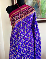 PRADNYA- ELEGANT PURPLE AND MAROON POCHAMPALLY IKKAT SAREE