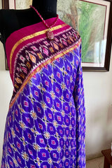 PRADNYA- ELEGANT PURPLE AND MAROON POCHAMPALLY IKKAT SAREE