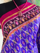 PRADNYA- ELEGANT PURPLE AND MAROON POCHAMPALLY IKKAT SAREE