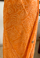 PRASHI- VIBRANT ORANGE BANDHANI GEORGETTE WITH EMBROIDERY AND SEQUINS