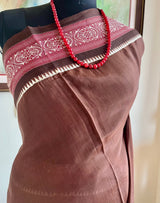 ZIANA — RUDRAKSHA DETAILS IN A BROWN KANJIVARAM SILK